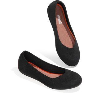 Womens Knit Ballet Flats Round Toe Slip On Comfortable Dressy Casual Work Shoes